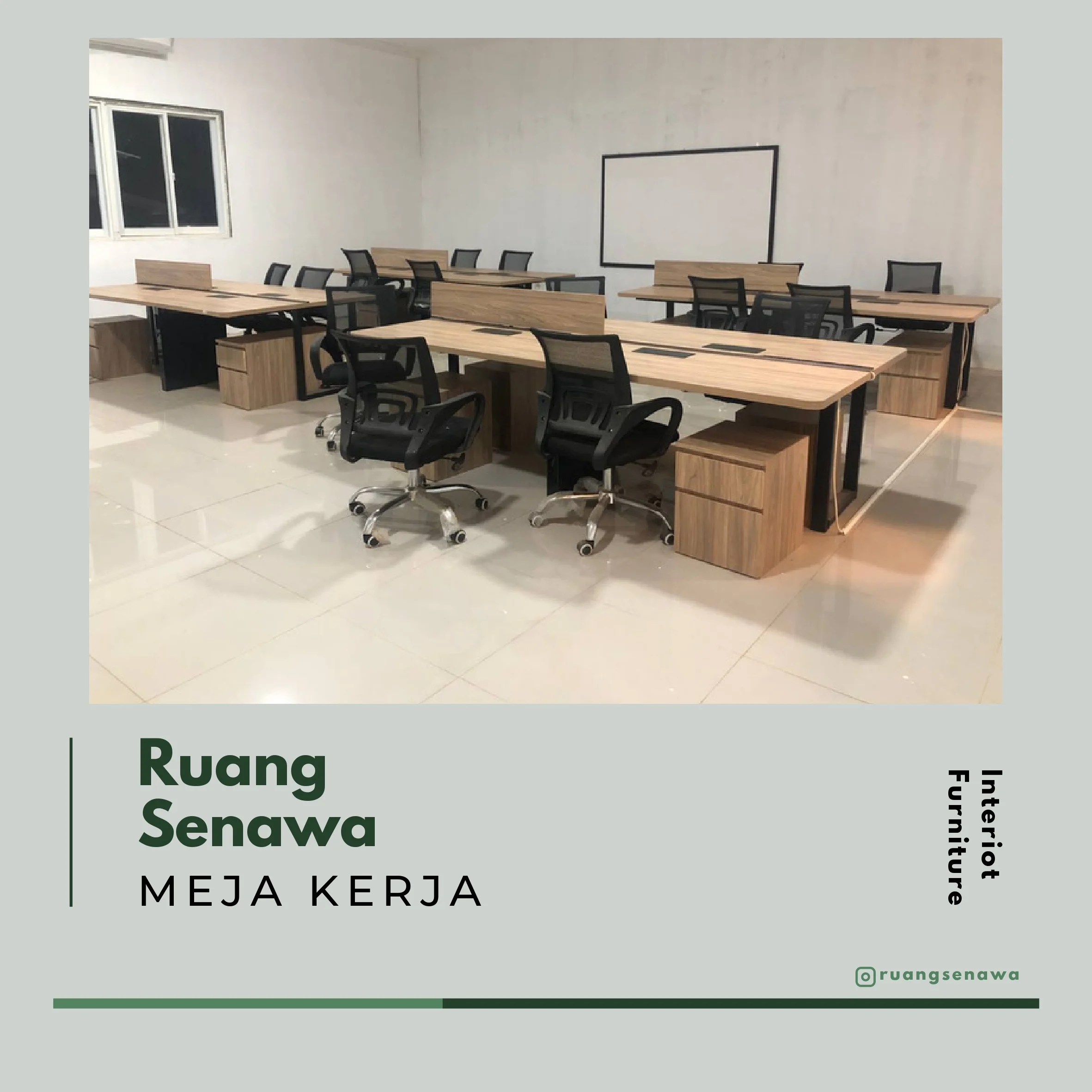 Wooden Office Workstation — Set meja kerja kubikel kantor berbahan kayu presisi dan ergonomis Kota Palu Ruang Senawa